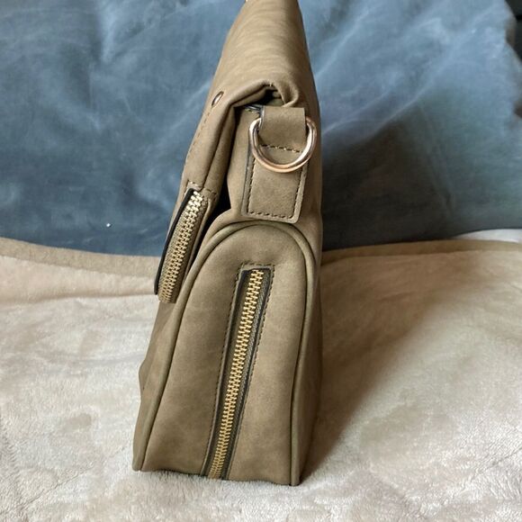 Olive Green Satchel Messenger Crossbody Bag - Picture 6 of 15